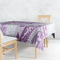 Polynesian Pattern With Plumeria Flowers Tablecloth Purple