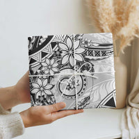 Polynesian Pattern With Plumeria Flowers Wrapping Paper White - Polynesian Pride