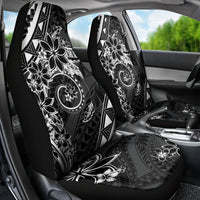 Polynesian Pattern With Plumeria Flowers Car Seat Cover Black