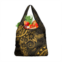 Polynesian Sunset Plumeria Grocery Bag Gold Polynesian Tattoo