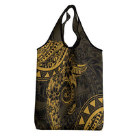 Polynesian Sunset Plumeria Grocery Bag Gold Polynesian Tattoo
