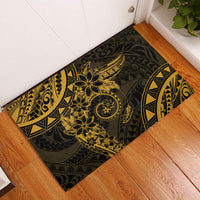 Polynesian Sunset Plumeria Rubber Doormat Gold Polynesian Tattoo