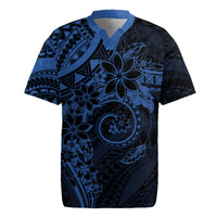 Polynesian Sunset Plumeria Rugby Jersey Navy Polynesian Tattoo