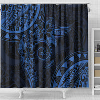 Polynesian Sunset Plumeria Shower Curtain Navy Polynesian Tattoo