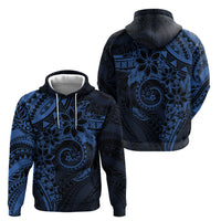 Polynesian Sunset Plumeria Zip Hoodie Navy Polynesian Tattoo
