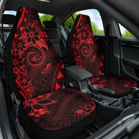 Polynesian Sunset Plumeria Car Seat Cover Red Polynesian Tattoo