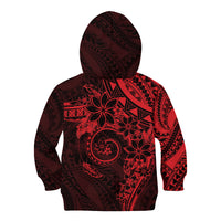 Polynesian Sunset Plumeria Kid Hoodie Red Polynesian Tattoo