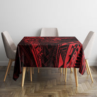 Polynesian Sunset Plumeria Tablecloth Red Polynesian Tattoo