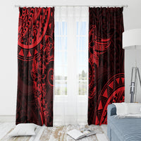 Polynesian Sunset Plumeria Window Curtain Red Polynesian Tattoo