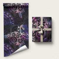 Polynesian Sunset Plumeria Wrapping Paper Galaxy Polynesian Tattoo - Polynesian Pride