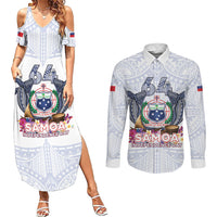 Samoa Independence Day Couples Matching Summer Maxi Dress and Long Sleeve Button Shirt Samoa United For A New Beginning