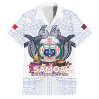 Samoa Independence Day Family Matching Mermaid Dress and Hawaiian Shirt Samoa United For A New Beginning LT05 Dad's Shirt - Short Sleeve White - Polynesian Pride