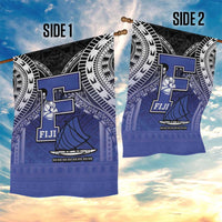 Fiji Drua Garden Flag Fijian Tapa Pattern