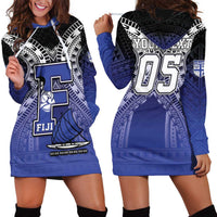 Custom Fiji Drua Hoodie Dress Fijian Tapa Pattern