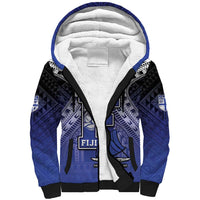 Custom Fiji Drua Sherpa Hoodie Fijian Tapa Pattern