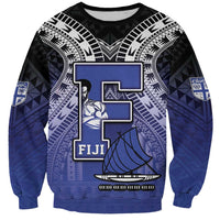 Custom Fiji Drua Sweatshirt Fijian Tapa Pattern