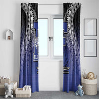 Fiji Drua Window Curtain Fijian Tapa Pattern