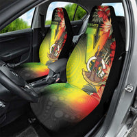 Aboriginal Dot Art Vanuatu Car Seat Cover Tropical Flowers