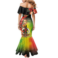 Aboriginal Dot Art Vanuatu Personalised Family Matching Mermaid Dress and Hawaiian Shirt Tropical Flowers