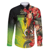 Aboriginal Dot Art Vanuatu Personalised Family Matching Tank Maxi Dress and Hawaiian Shirt Tropical Flowers