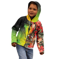 Aboriginal Dot Art Vanuatu Personalised Kid Hoodie Tropical Flowers