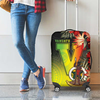 Aboriginal Dot Art Vanuatu Luggage Cover Tropical Flowers