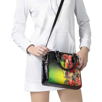 Aboriginal Dot Art Vanuatu Shoulder Handbag Tropical Flowers