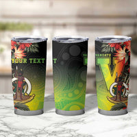 Aboriginal Dot Art Vanuatu Personalised Tumbler Cup Tropical Flowers