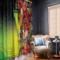 Aboriginal Dot Art Vanuatu Window Curtain Tropical Flowers