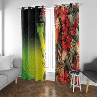 Aboriginal Dot Art Vanuatu Window Curtain Tropical Flowers