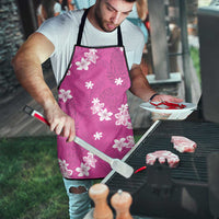 Hawaii Monstera Deliciosa Apron Pink Plumeria Polynesian Pattern - Polynesian Pride