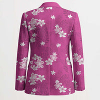 Hawaii Monstera Deliciosa Blazer Pink Plumeria Polynesian Pattern - Polynesian Pride