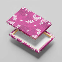 Hawaii Monstera Deliciosa Canvas Wall Art Pink Plumeria Polynesian Pattern - Polynesian Pride