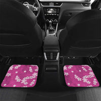 Hawaii Monstera Deliciosa Car Mats Pink Plumeria Polynesian Pattern - Polynesian Pride