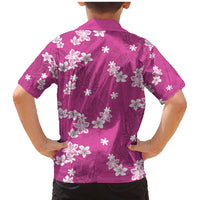 Hawaii Monstera Deliciosa Family Matching Mermaid Dress and Hawaiian Shirt Pink Plumeria Polynesian Pattern - Polynesian Pride