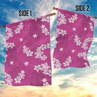 Hawaii Monstera Deliciosa Garden Flag Pink Plumeria Polynesian Pattern - Polynesian Pride