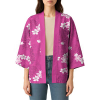Hawaii Monstera Deliciosa Kimono Pink Plumeria Polynesian Pattern - Polynesian Pride