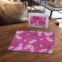 Hawaii Monstera Deliciosa Puzzle Pink Plumeria Polynesian Pattern - Polynesian Pride