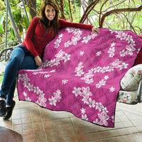 Hawaii Monstera Deliciosa Quilt Pink Plumeria Polynesian Pattern - Polynesian Pride