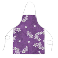 Hawaii Monstera Deliciosa Apron Purple Plumeria Polynesian Pattern - Polynesian Pride