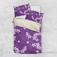 Hawaii Monstera Deliciosa Bedding Set Purple Plumeria Polynesian Pattern - Polynesian Pride