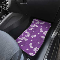 Hawaii Monstera Deliciosa Car Mats Purple Plumeria Polynesian Pattern - Polynesian Pride