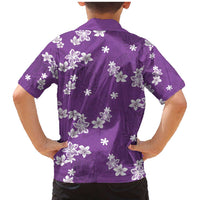 Hawaii Monstera Deliciosa Family Matching Mermaid Dress and Hawaiian Shirt Purple Plumeria Polynesian Pattern - Polynesian Pride