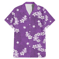 Hawaii Monstera Deliciosa Family Matching Mermaid Dress and Hawaiian Shirt Purple Plumeria Polynesian Pattern - Polynesian Pride