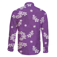 Hawaii Monstera Deliciosa Family Matching Puletasi and Hawaiian Shirt Purple Plumeria Polynesian Pattern - Polynesian Pride