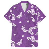 Hawaii Monstera Deliciosa Hawaiian Shirt Purple Plumeria Polynesian Pattern - Polynesian Pride
