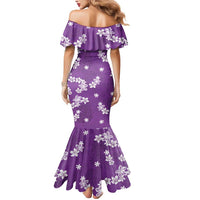 Hawaii Monstera Deliciosa Mermaid Dress Purple Plumeria Polynesian Pattern - Polynesian Pride