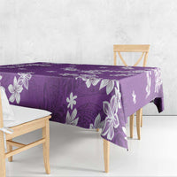 Hawaii Monstera Deliciosa Tablecloth Purple Plumeria Polynesian Pattern - Polynesian Pride
