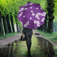 Hawaii Monstera Deliciosa Umbrella Purple Plumeria Polynesian Pattern - Polynesian Pride