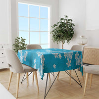 Hawaii Monstera Deliciosa Tablecloth Blue Plumeria Polynesian Pattern - Polynesian Pride